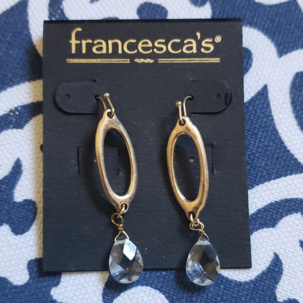 Francesca's Gold & Crystal Earrings